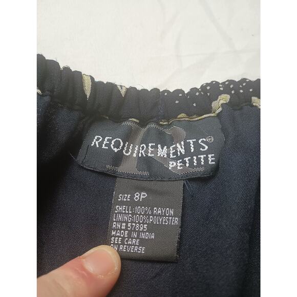 Vintage Requirements Floral Fairy Rayon Midi Skirt Ruffle Black Whimsical 8P - Picture 3 of 4